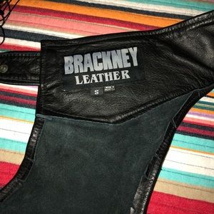 Black leather women’s chaps